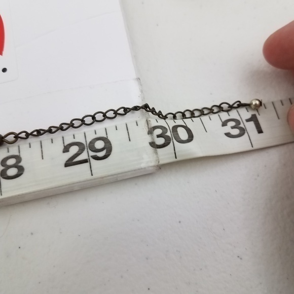 Green Swirl Beaded Statement Stone Look White Boho - Picture 6 of 6